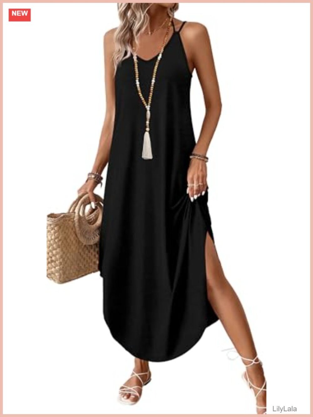 Womens Halter Maxi Dress Sleeveless A-Line Summer Beach Vacation